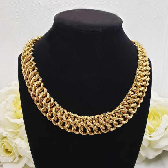 14K Solid Yellow Gold Italian Design Chain Necklace Width19mm- Weight: 51gr - Picture 6 of 7